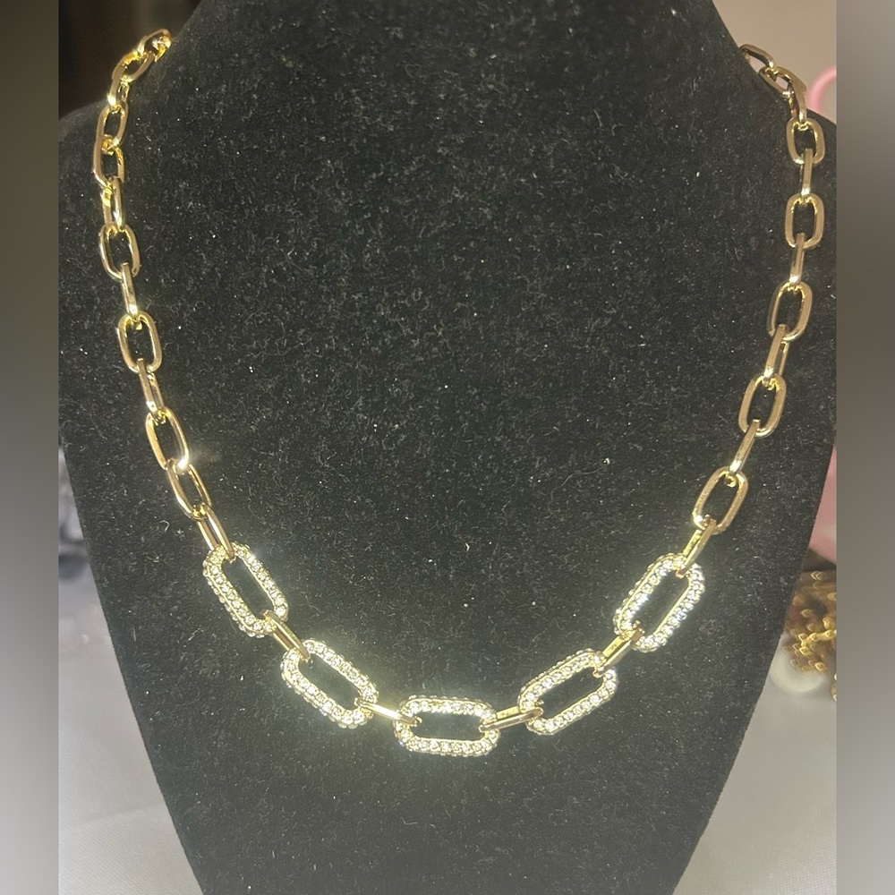 Park Lane Gold-Tone Pavé Link Necklace - Picture 2 of 5